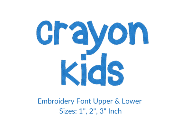 Crayon Kids Font: Playful Embroidery for Gifts